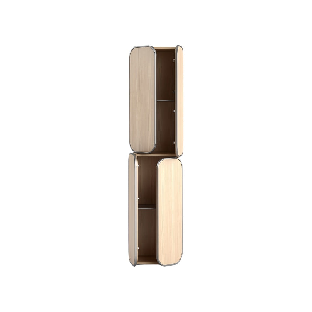 Sleek Minimalist Wooden Storage Cabinet with Dual Compartments