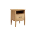 Minimalist Wooden Nightstand with Drawer and Open Storage