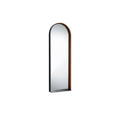 Arc-Shaped Wall Mirror with Wooden Frame