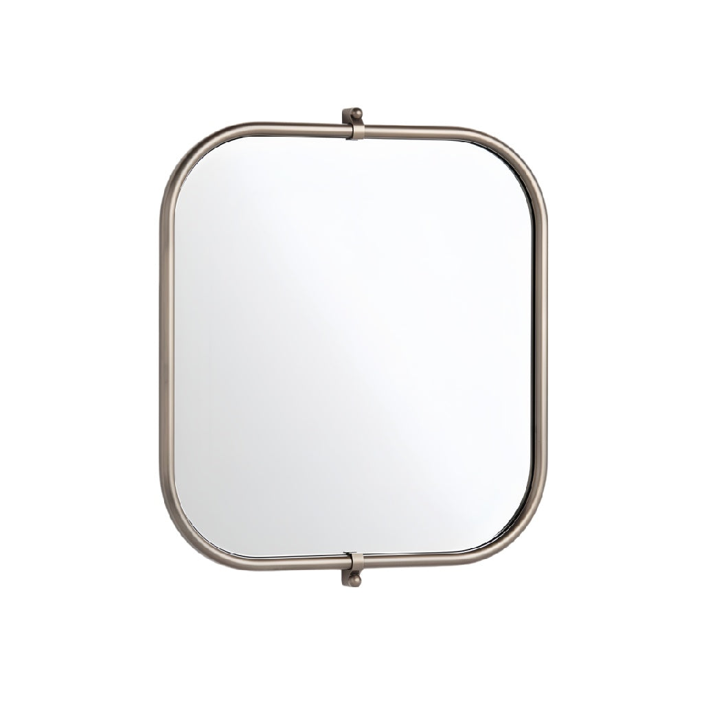Modern Rounded-Edge Wall Mirror with Metal Frame